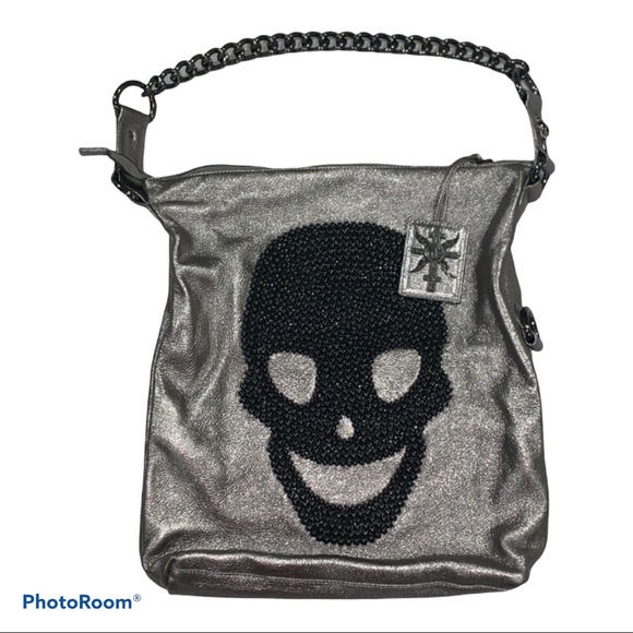 Thomas Wylde Silver and Black Hobo Bag - Picture 1 of 15